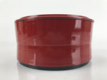 Japanese Resin Lacquer Replica Lidded Bento Lunch Box Vtg Round Plum Red L220