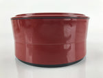 Japanese Resin Lacquer Replica Lidded Bento Lunch Box Vtg Round Plum Red L223