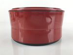Japanese Resin Lacquer Replica Lidded Bento Lunch Box Vtg Round Plum Red L223