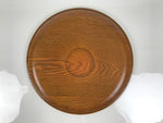 Japanese Resin Lacquer Replica Serving Tray Obon Vtg Round Brown Grain L567