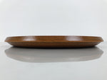 Japanese Resin Lacquer Replica Serving Tray Obon Vtg Round Brown Grain L567