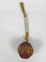 Japanese Road Safety Protection Bell Vtg Round Mayoke Suzu Bamboo Craft JK935