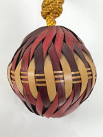 Japanese Road Safety Protection Bell Vtg Round Mayoke Suzu Bamboo Craft JK935