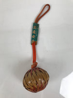 Japanese Road Safety Protection Bell Vtg Round Mayoke Suzu Bamboo Craft JK936