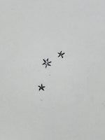 Japanese Rubber Stamp 3 Little Stars Vtg Nature Sponge Base Stationary HS205