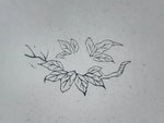 Japanese Rubber Stamp Foliage Branch Vtg Nature Sponge Base Stationary HS257