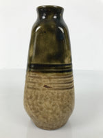 Japanese Sake Bottle Ceramic Oribe Tokkuri Vtg Ichi-Go Dark Green Flower TS890