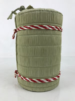 Japanese Sake Bottle Cover Traditional Komodaru Barrel Vtg Straw Beige Red JK865