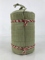 Japanese Sake Bottle Cover Traditional Komodaru Barrel Vtg Straw Beige Red JK865