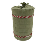 Japanese Sake Bottle Cover Traditional Komodaru Barrel Vtg Straw Beige Red JK865