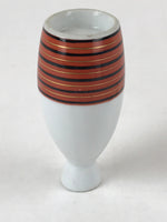 Japanese Sake Bottle Porcelain Tokkuri Vtg Kutani Ware Orange Black Stripe TS605