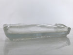 Japanese Sasaki Crystal Glass Sashimi Plate Kozara Vtg Fan Shape Plant Clear Y81