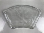 Japanese Sasaki Crystal Glass Sashimi Plate Kozara Vtg Fan Shape Plant Clear Y88