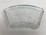 Japanese Sasaki Crystal Glass Sashimi Plate Kozara Vtg Fan Shape Plant Clear Y88