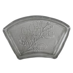 Japanese Sasaki Crystal Glass Sashimi Plate Kozara Vtg Fan Shape Plant Clear Y88