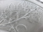 Japanese Sasaki Crystal Glass Sashimi Plate Kozara Vtg Fan Shape Plant Clear Y90