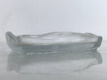 Japanese Sasaki Crystal Glass Sashimi Plate Kozara Vtg Fan Shape Plant Clear Y90