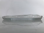 Japanese Sasaki Crystal Glass Sashimi Plate Kozara Vtg Fan Shape Plant Clear Y90