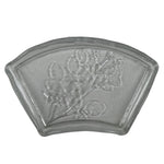 Japanese Sasaki Crystal Glass Sashimi Plate Kozara Vtg Fan Shape Plant Clear Y90