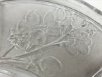 Japanese Sasaki Crystal Glass Sashimi Plate Kozara Vtg Fan Shape Plant Clear Y92