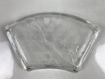 Japanese Sasaki Crystal Glass Sashimi Plate Kozara Vtg Fan Shape Plant Clear Y92