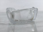 Japanese Sasaki Crystal Glass Small Serving Dish Vtg Fan Shape Plant Clear Y78