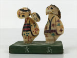 Japanese Shell Kokeshi Doll Vtg Family Kimono Figurine Folk Craft Aoshima KF827