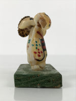 Japanese Shell Kokeshi Doll Vtg Family Kimono Figurine Folk Craft Aoshima KF827