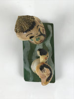 Japanese Shell Kokeshi Doll Vtg Family Kimono Figurine Folk Craft Aoshima KF827