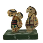 Japanese Shell Kokeshi Doll Vtg Family Kimono Figurine Folk Craft Aoshima KF827