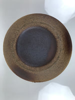 Japanese Shigaraki Ware Ceramic Flower Vase Vtg Kabin Round Brown Floral FK217