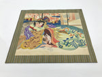 Japanese Shunga Art Vtg Handpainted Silk Kimono Fall Momiji Indoor FL503