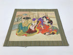 Japanese Shunga Art Vtg Handpainted Silk Kimono Indoor Cranes FL510