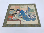 Japanese Shunga Art Vtg Handpainted Silk Kimono Sashimi Jubako FL505