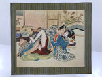 Japanese Shunga Art Vtg Handpainted Silk Kimono Tea Ceremony FL504