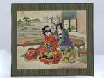 Japanese Shunga Art Vtg Handpainted Silk Koto String Instrument FL499