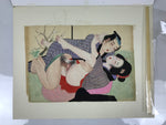 Japanese Shunga Erotic Art Vtg Hand-painted Toyokuni III Hiroshige Utagawa FL497