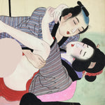 Japanese Shunga Erotic Art Vtg Hand-painted Toyokuni III Hiroshige Utagawa FL497