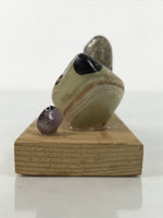 Japanese Stone Kokeshi Doll Vtg Figurine Daruma Happy Kimono Gray White KF799