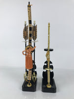 Japanese Sword Bow Arrow Hamayumi Display Stand Vtg Boys Day New Year ID651