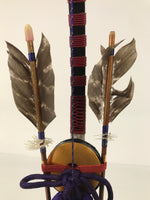 Japanese Sword Bow Arrow Hamayumi Display Stand Vtg Boys Day New Year ID652