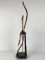 Japanese Sword Bow Arrow Hamayumi Display Stand Vtg Boys Day New Year ID653