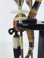 Japanese Sword Bow Arrow Hamayumi Display Stand Vtg Boys Day New Year ID655