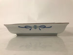 Japanese Tachikichi Ceramic Serving Dish Vtg Square Sometsuke Flower Fruit Y249