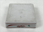 Japanese Tachikichi Porcelain Square Ashtray Vtg Haizara White Red Green Y426