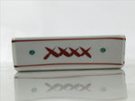 Japanese Tachikichi Porcelain Square Ashtray Vtg Haizara White Red Green Y426
