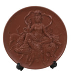 Japanese Tokoname Ware Ceramic Decorative Plate Brown Zodiac Wild Boar PX797