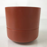 Japanese Tokoname Ware Ceramic Teacup Vtg Pottery Yunomi Brown Bamboo TC536