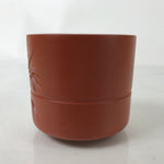 Japanese Tokoname Ware Ceramic Teacup Vtg Pottery Yunomi Brown Bamboo TC537