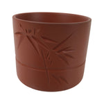 Japanese Tokoname Ware Ceramic Teacup Vtg Pottery Yunomi Brown Bamboo TC538